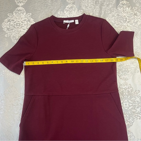 Boss Hugo Boss “Ekadri” Shift Dress With Pockets Burgundy Size Medium NWT - Picture 6 of 10
